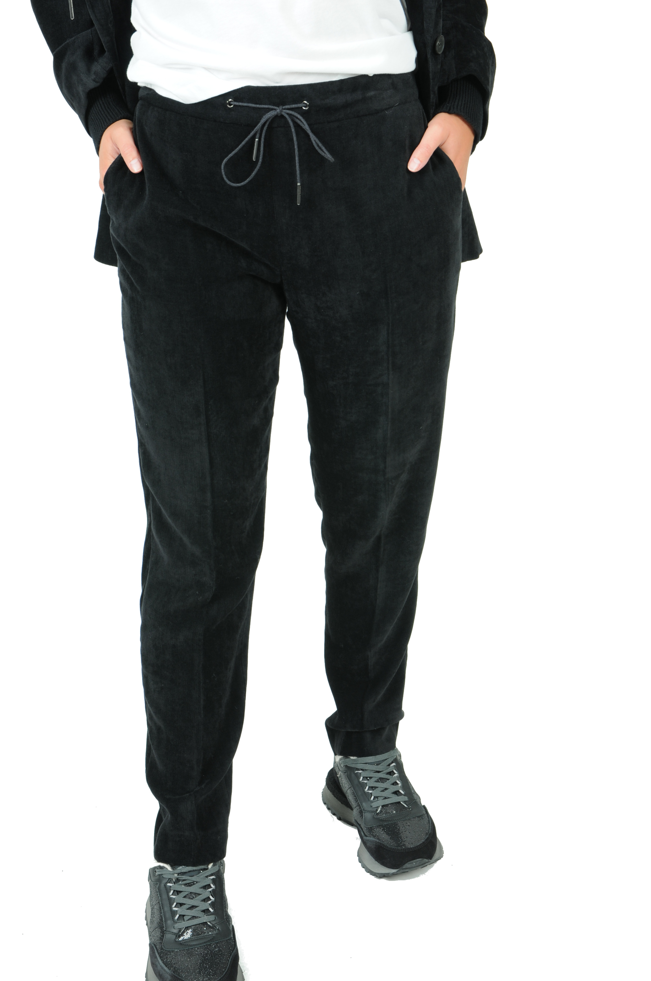 Fabiana Filippi - Cordhose im Jogging Stil schwarz