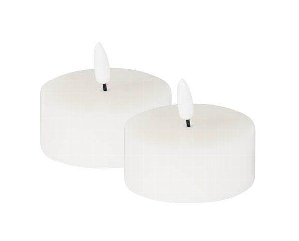 LED Teelicht Flaca 2er Set weiss 4,3 Ø 2,7