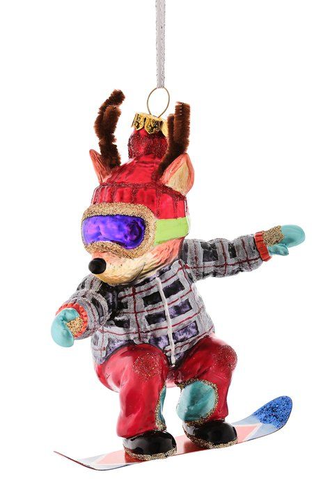 Hänger Renntier mit Snowboard