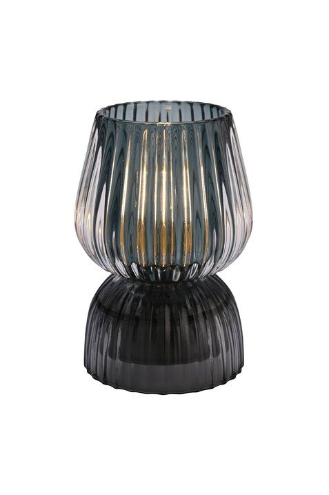 Jaquard Lampe geriffelt grau