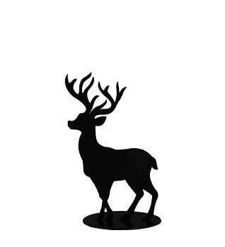 Hirsch Elvor gerade schwarz 20 cm