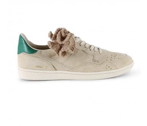 Hidnander -  Mega T Sneaker mit Häkelblume beige