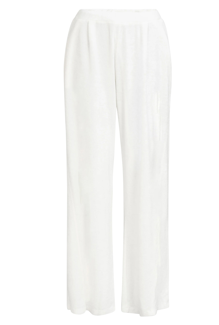 True Religion - Frottee Hose mit weitem Schnitt off-white
