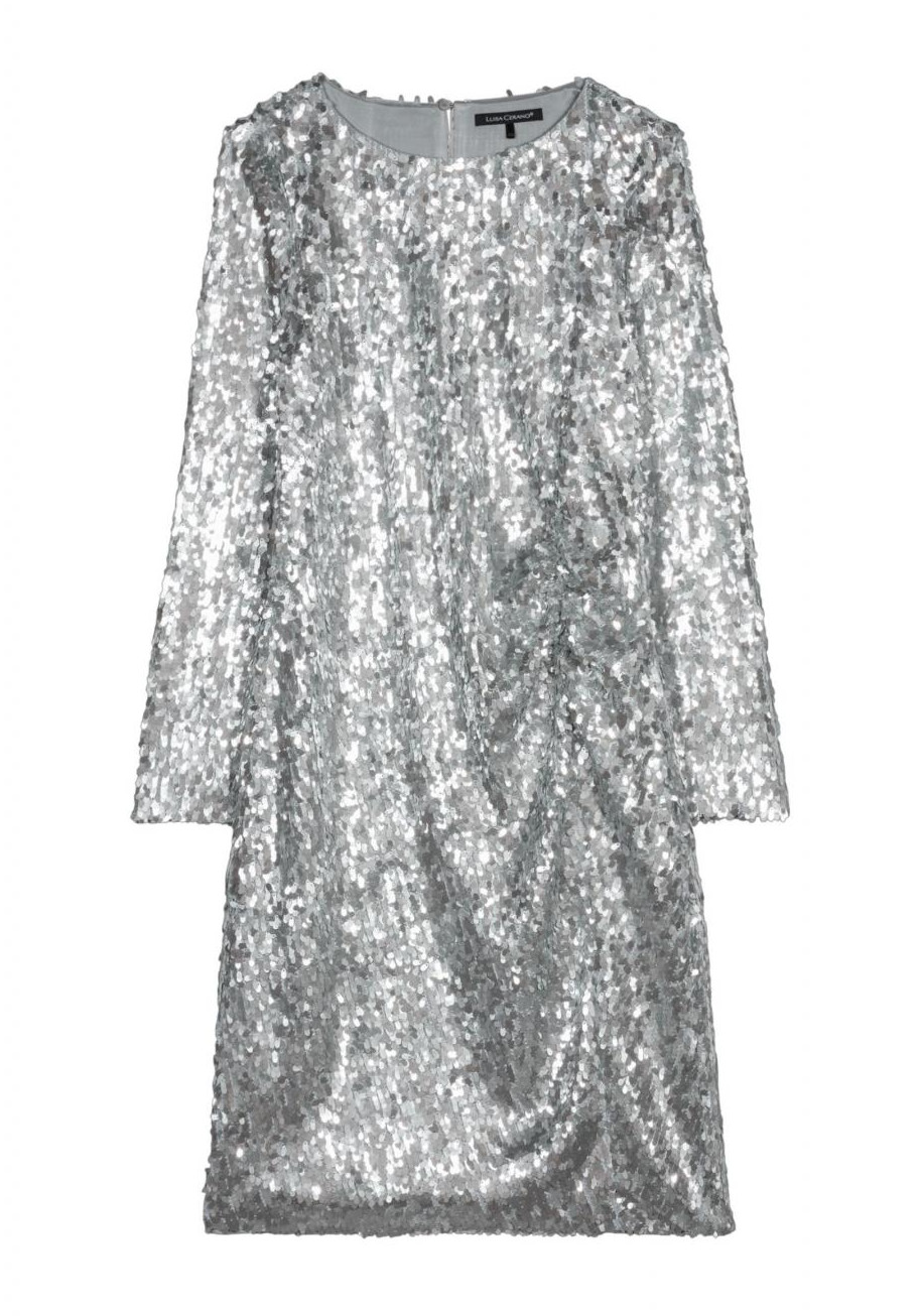 Luisa Cerano - Pailletten Minikleid silver
