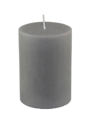 Cylinderkerze Silea stearin steingrau Höhe 15 cm