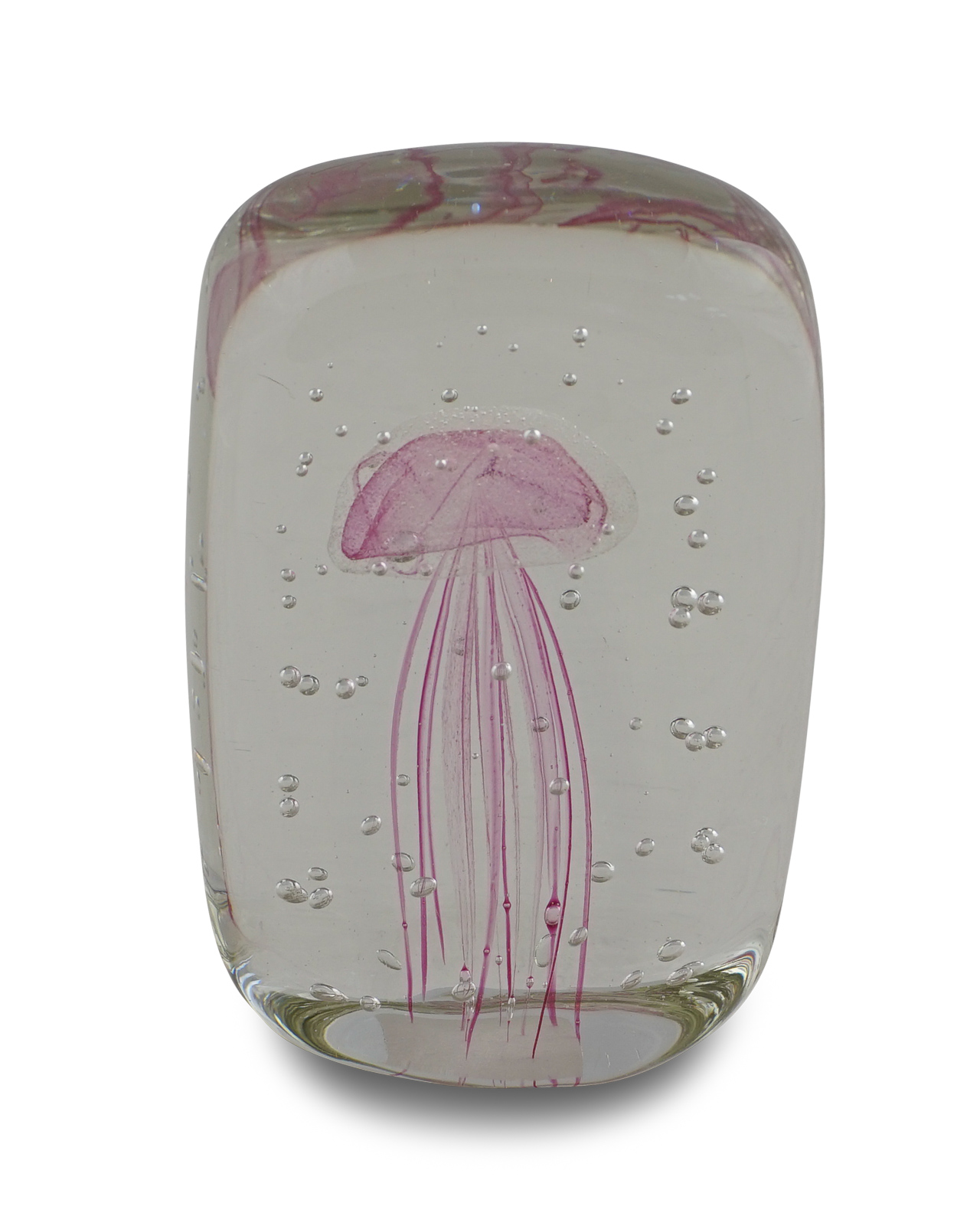Glasobjekt mit Qualle rosa