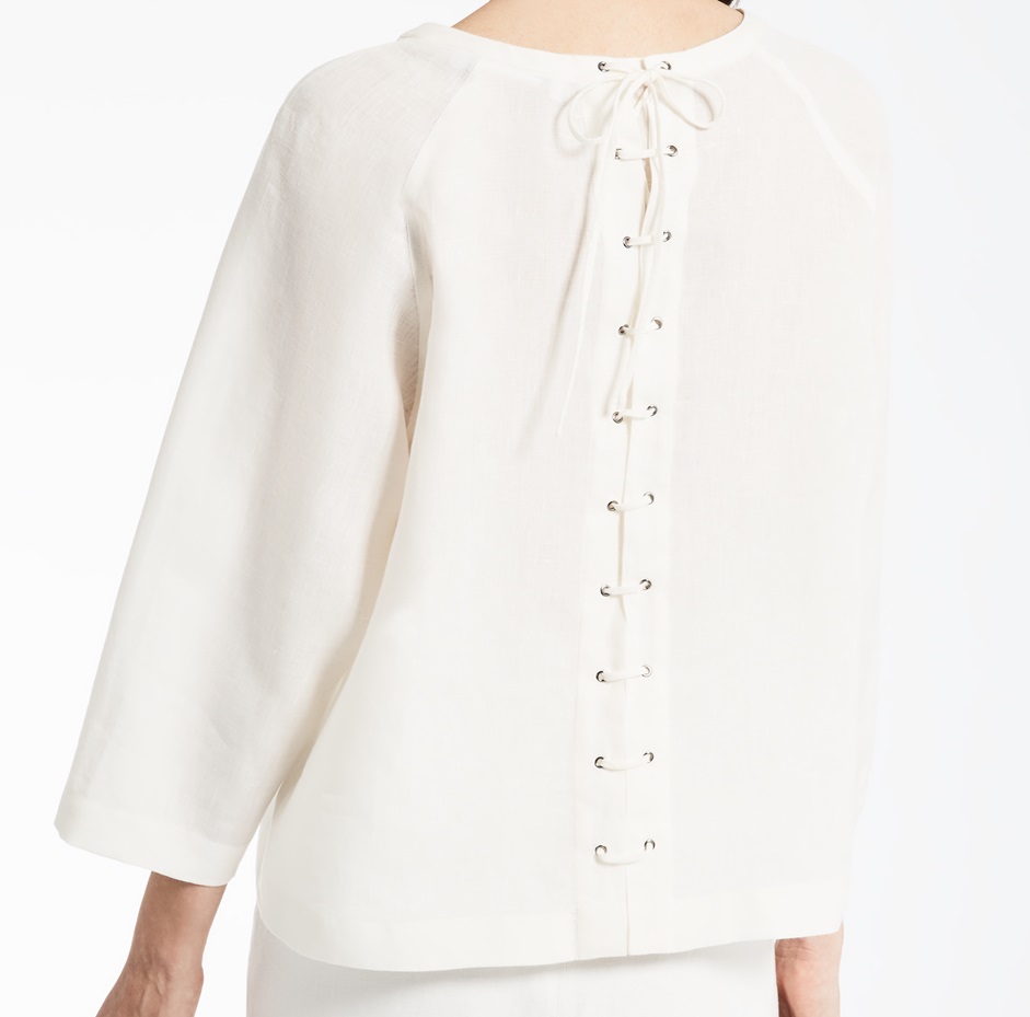 Max Mara - Seiden-Leinen Tunika mit Schnürung am Rückenteil