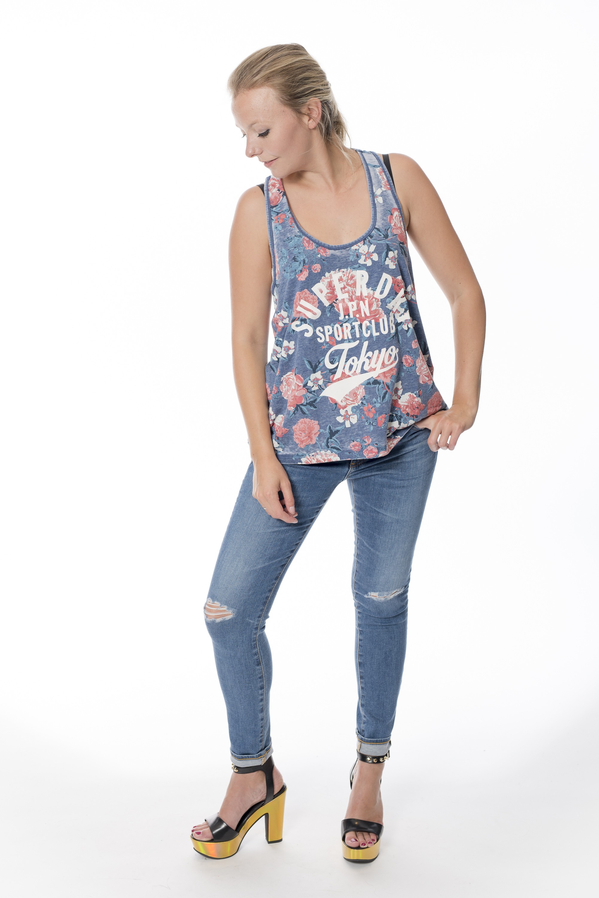 Super Dry Damen Tanktop "Romance Floral Burnout Vest"