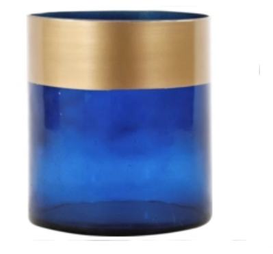 Windlicht blau/gold