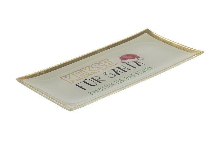 Love Plates Glasteller Kekse für Santa