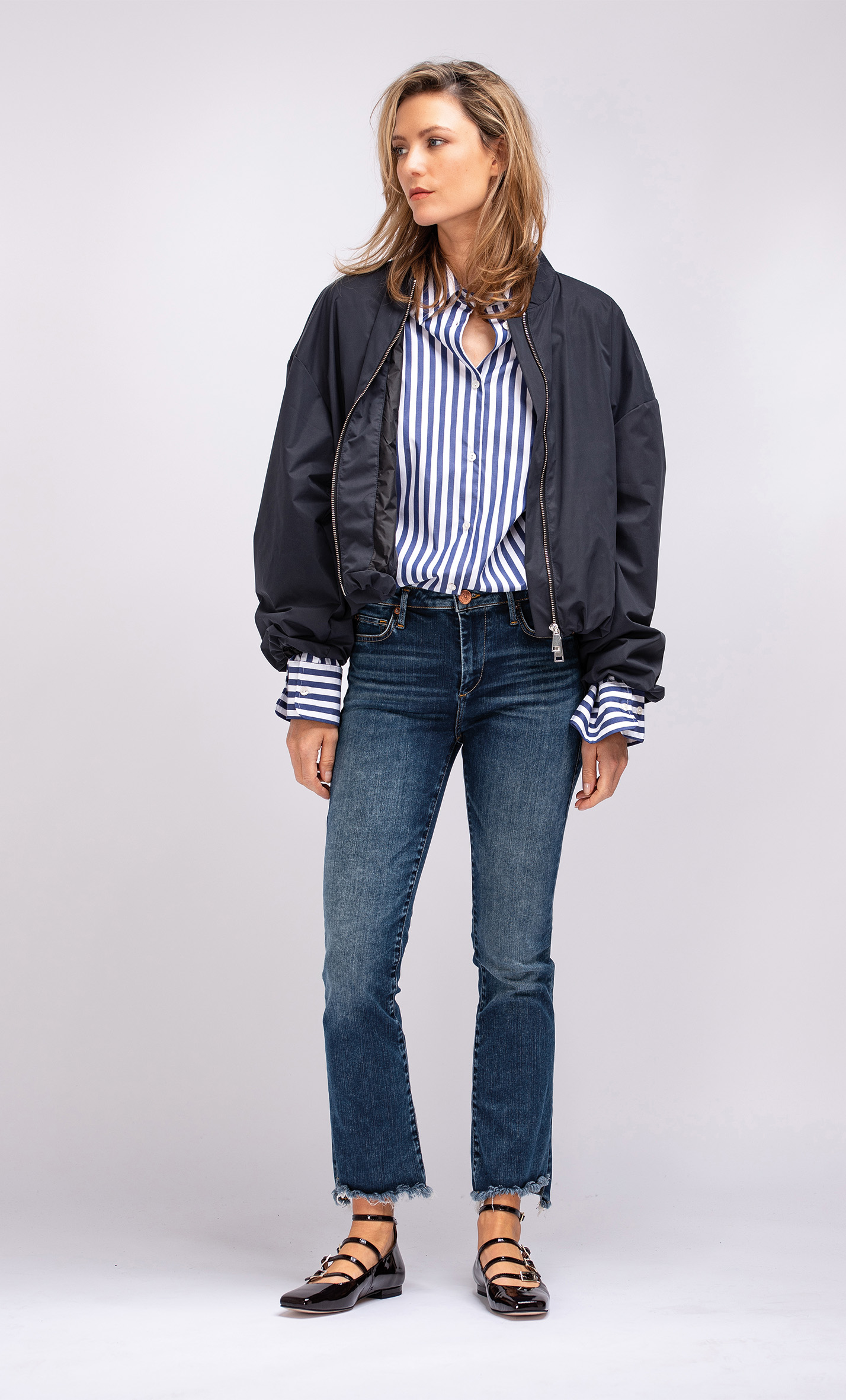 True Religion  - Oversize Bluse Blockstreifen