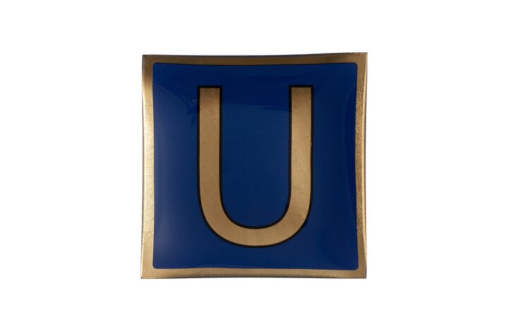 Love Plates Glasteller U blau