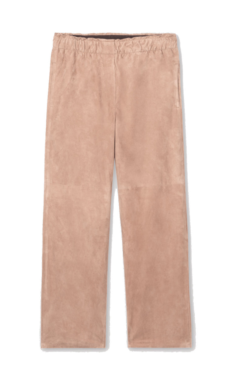 Luisa Cerano - Veloursleder-Joggpants in nude