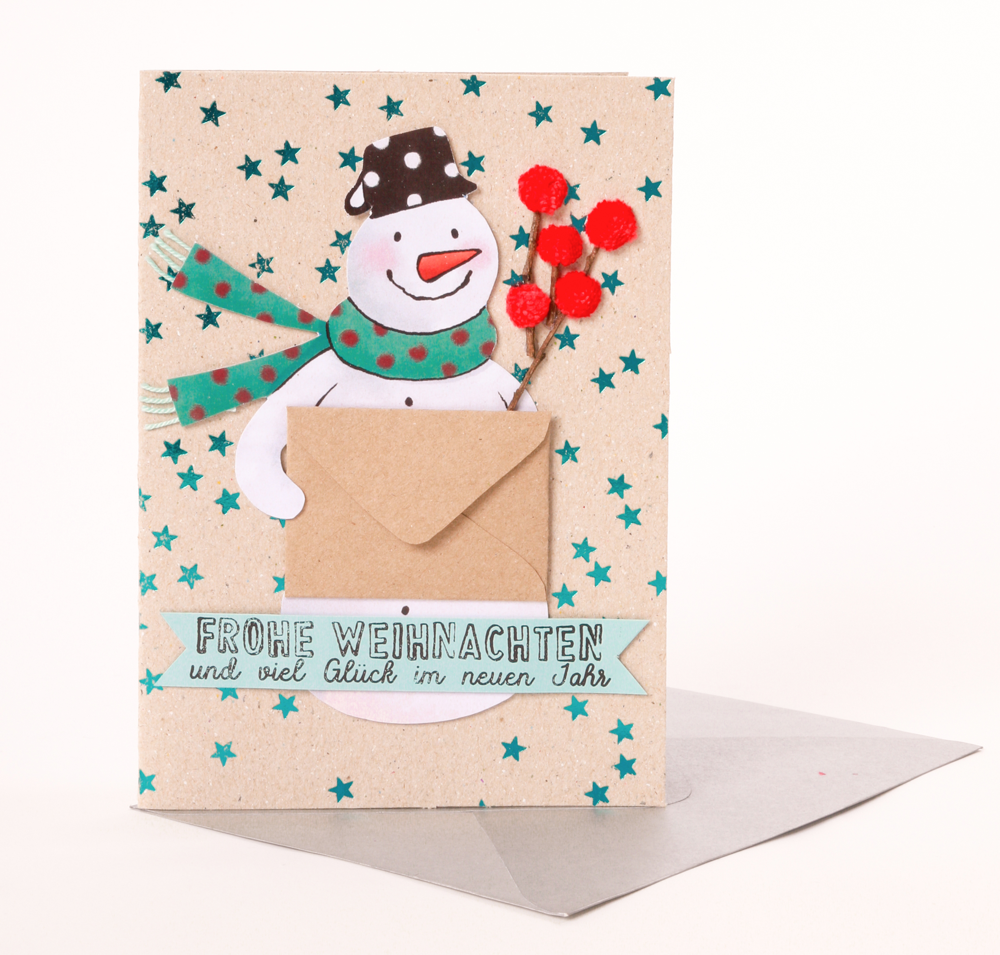 Good old Friends - Winter Briefträger Karte Schneemann