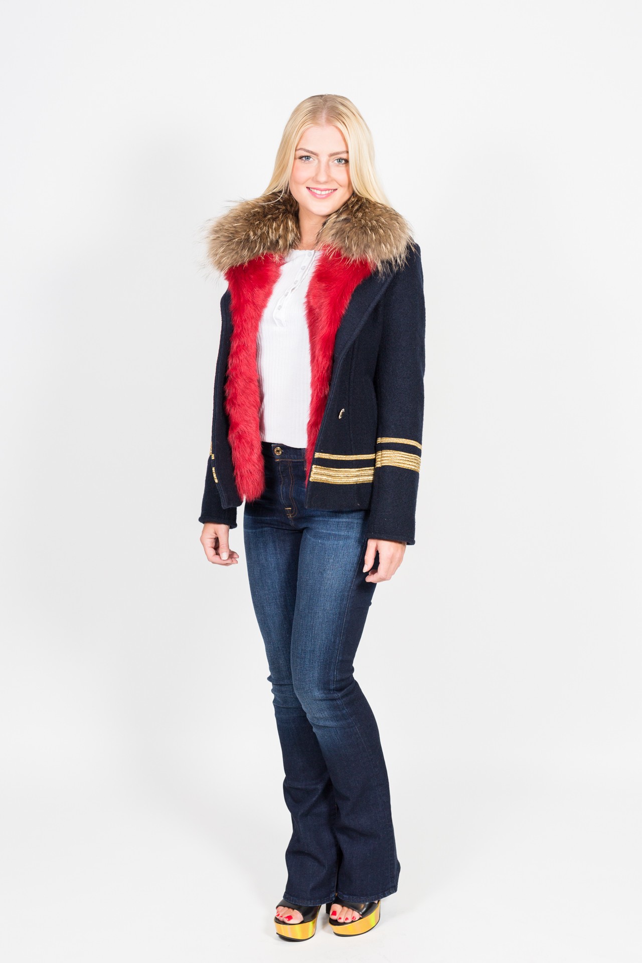 Project Foce - Caban Jacke mit Fell