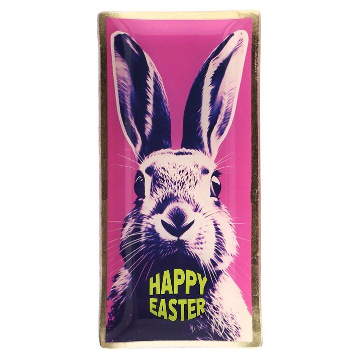 Love Plates Glasteller L Hase Happy Easter pink