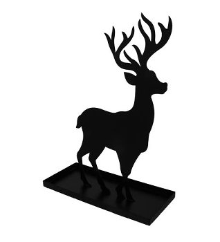 Hirsch Elvor gerade schwarz 35x16x50H