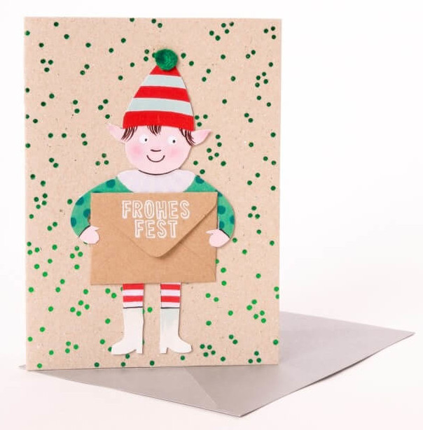 Good old Friends - Winter Briefträger Karte Wichtel