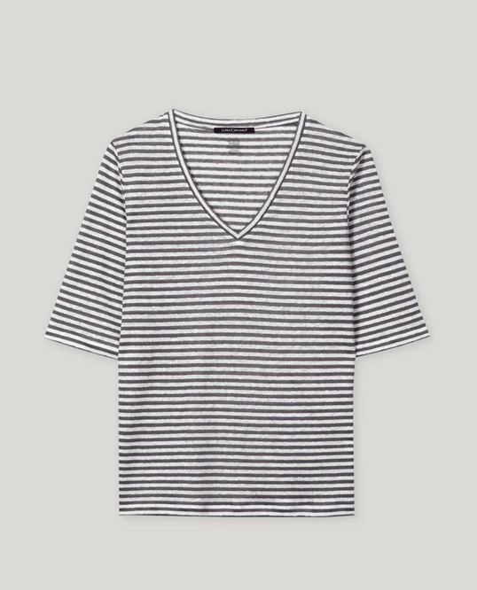 Luisa Cerano - Leinen Ringelshirt cool grey