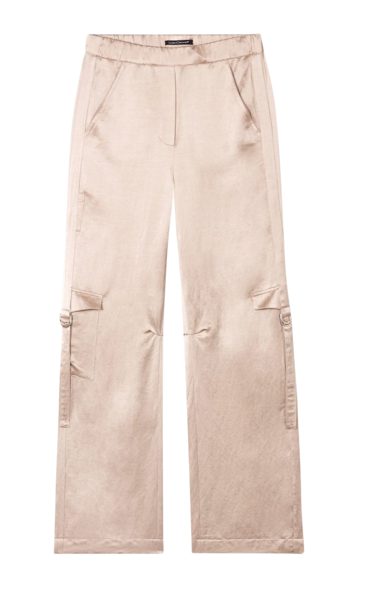 Luisa Cerano - Satin Hose mit weitem Bein cashew