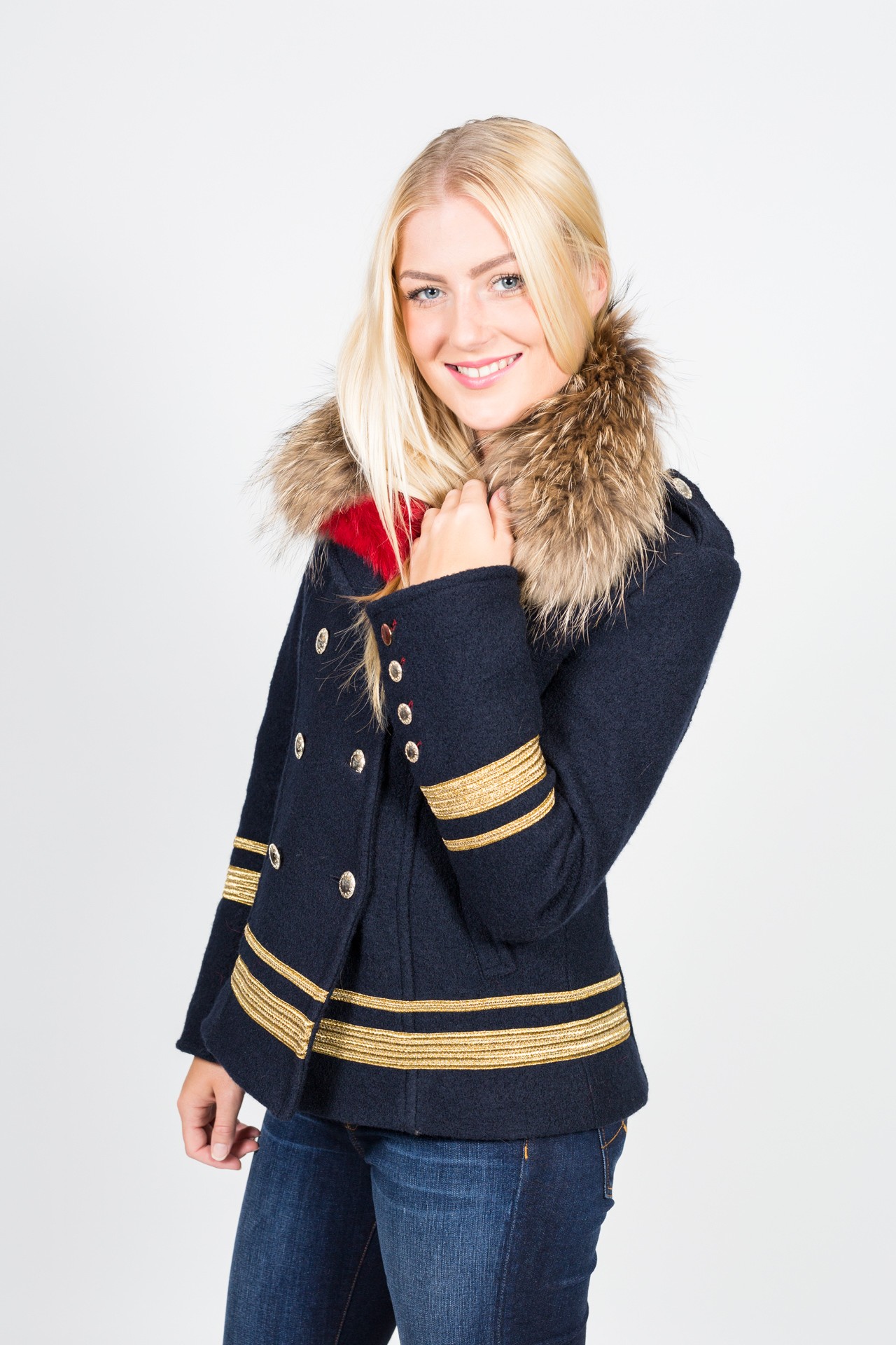 Project Foce - Caban Jacke mit Fell