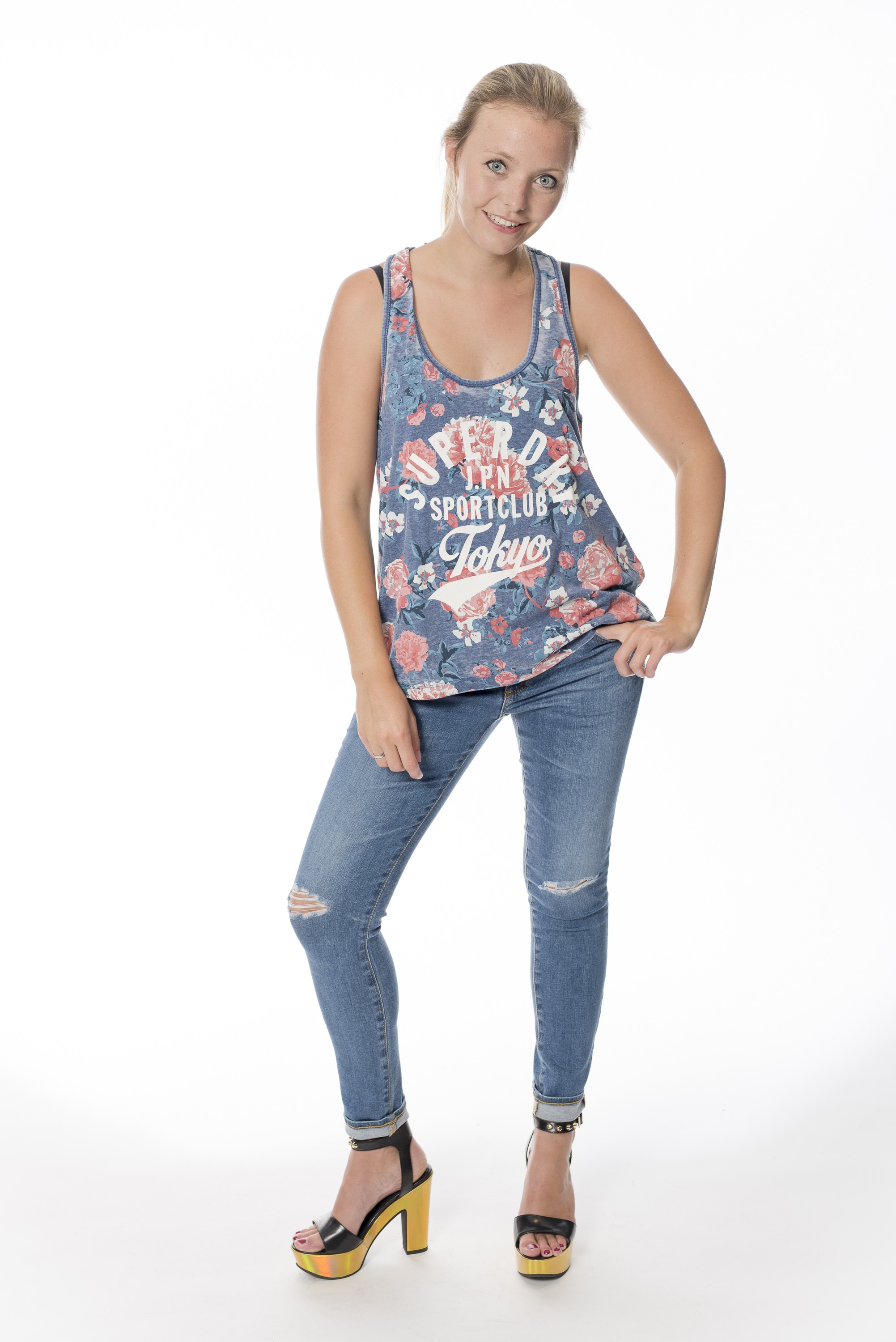 Super Dry Damen Tanktop "Romance Floral Burnout Vest"