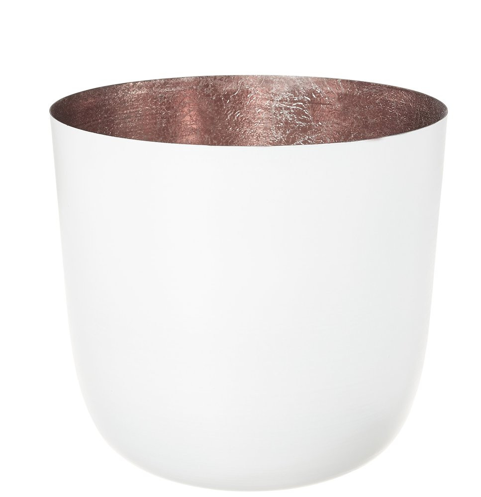 Windlicht Madras weiß/rose L