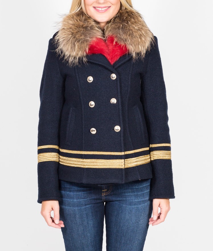 Project Foce - Caban Jacke mit Fell