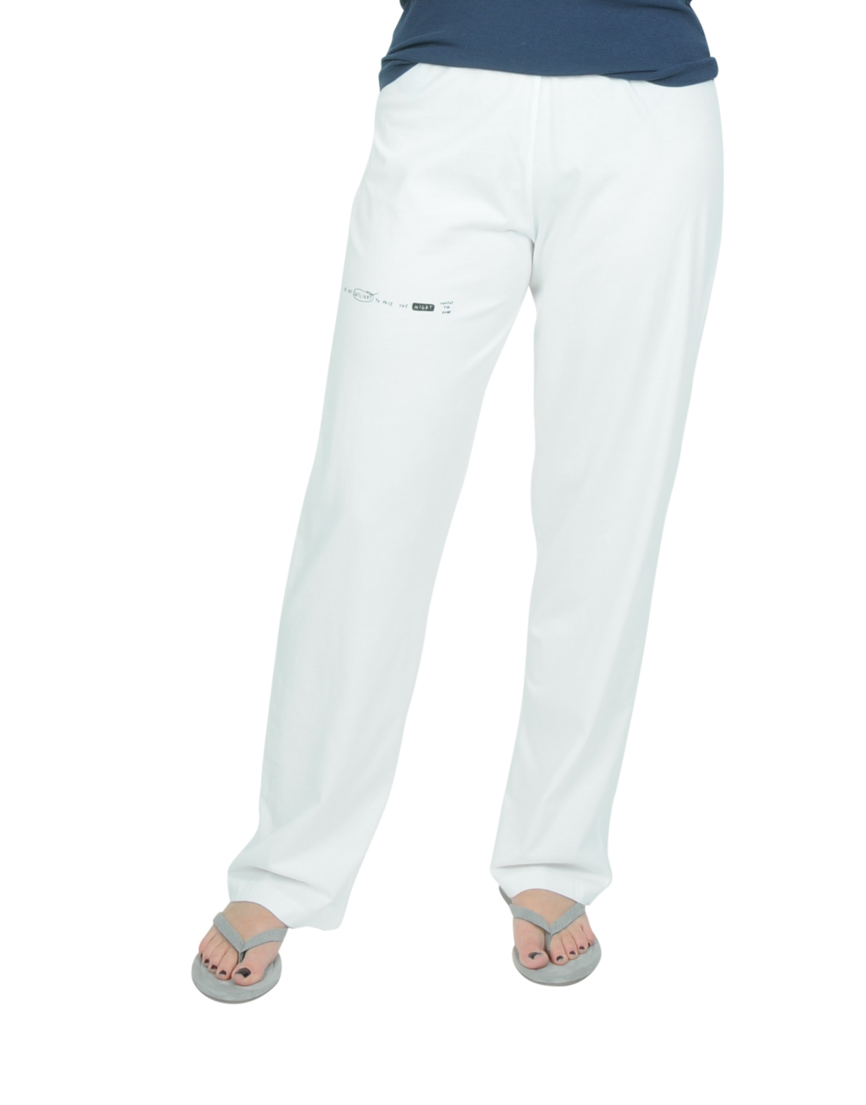 Onedaybaby - Pyjama-Hose weiss lang