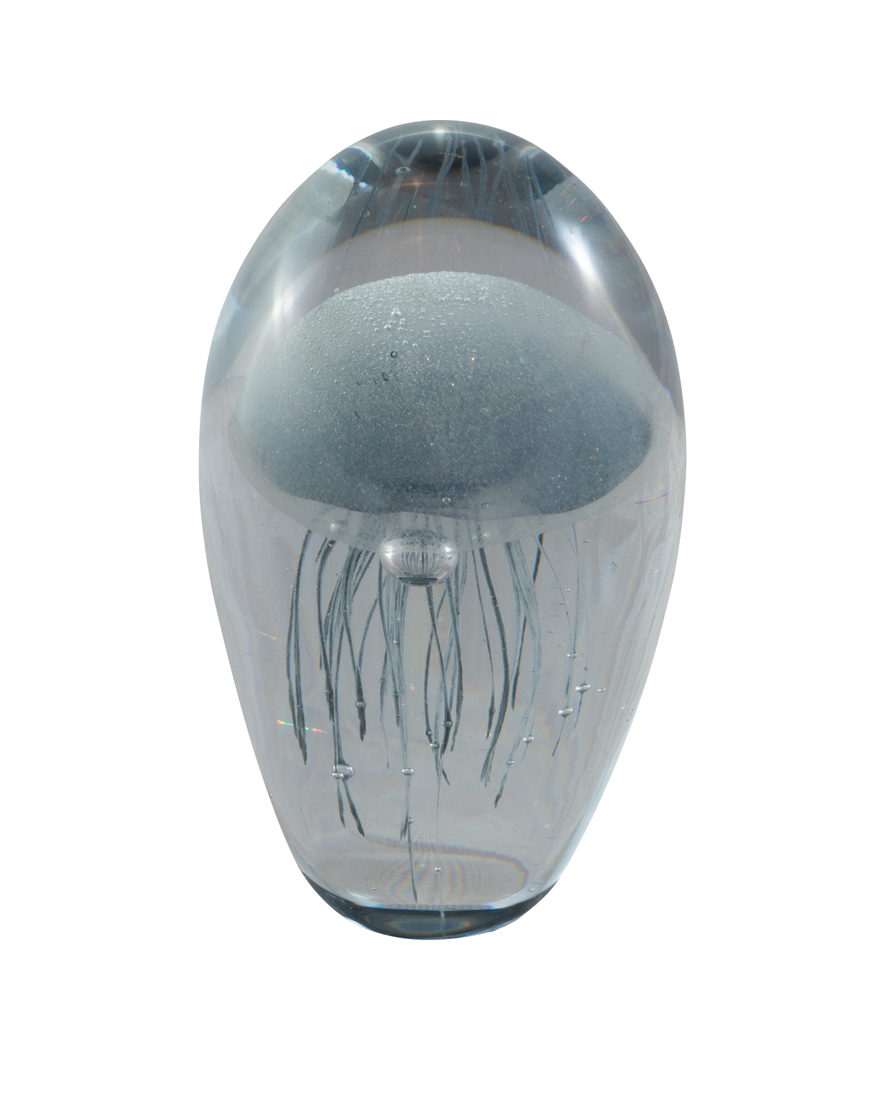 Glasobjekt mit Qualle grau